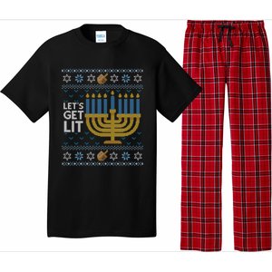 Funny Ugly Hanukkah Lets Get Lit Ing Gift Pajama Set