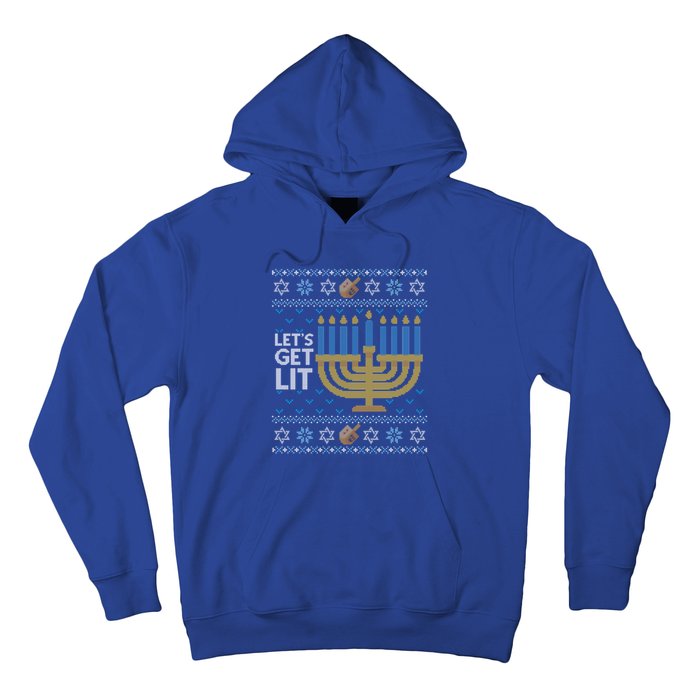 Funny Ugly Hanukkah Lets Get Lit Ing Gift Hoodie