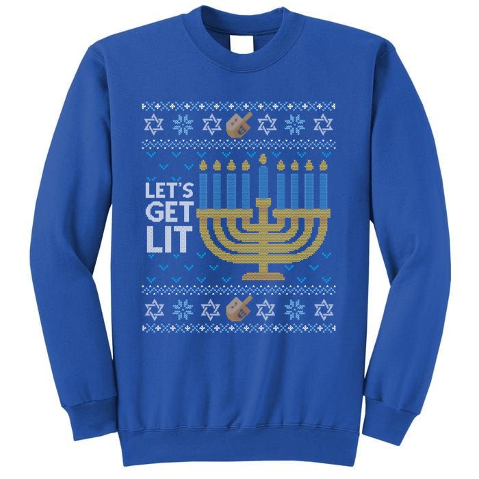 Funny Ugly Hanukkah Lets Get Lit Ing Gift Sweatshirt