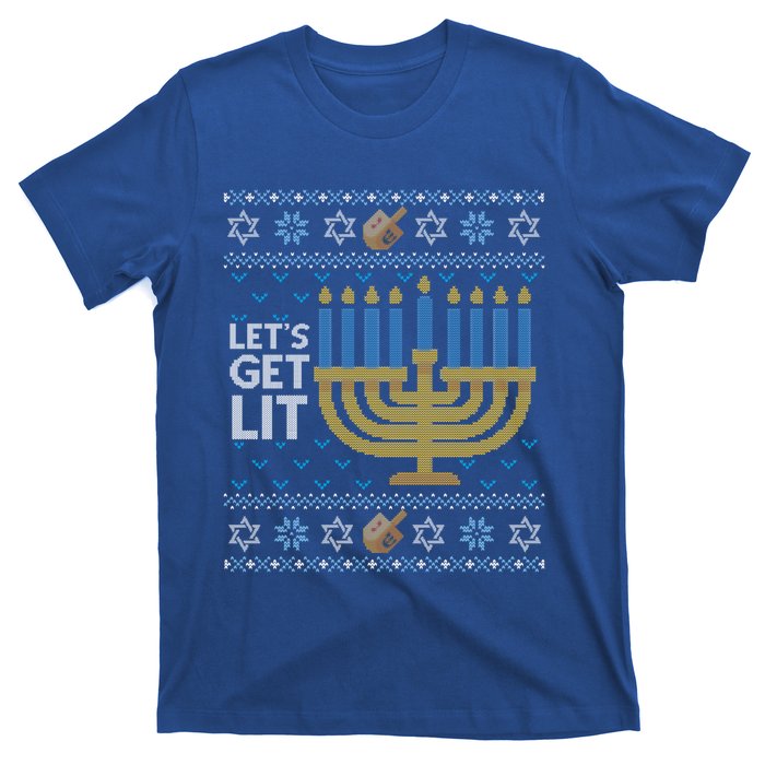 Funny Ugly Hanukkah Lets Get Lit Ing Gift T-Shirt