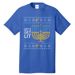 Funny Ugly Hanukkah Lets Get Lit Ing Gift Tall T-Shirt