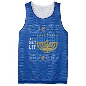 Funny Ugly Hanukkah Lets Get Lit Ing Gift Mesh Reversible Basketball Jersey Tank