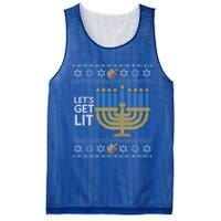 Funny Ugly Hanukkah Lets Get Lit Ing Gift Mesh Reversible Basketball Jersey Tank