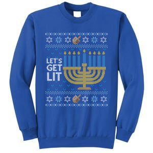 Funny Ugly Hanukkah Lets Get Lit Ing Gift Tall Sweatshirt