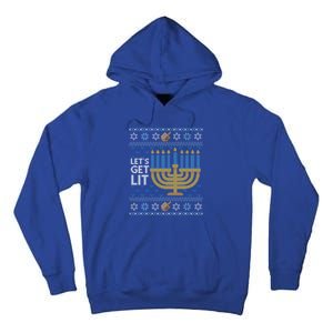 Funny Ugly Hanukkah Lets Get Lit Ing Gift Tall Hoodie