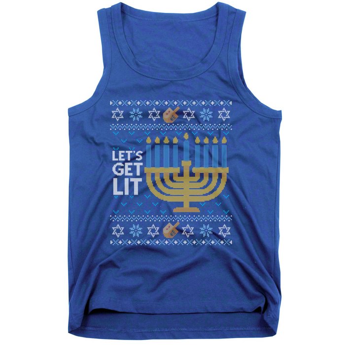 Funny Ugly Hanukkah Lets Get Lit Ing Gift Tank Top