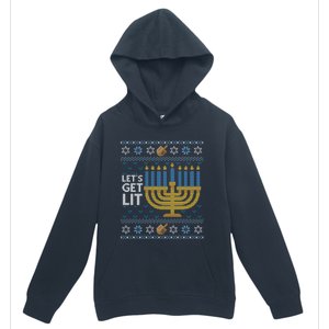 Funny Ugly Hanukkah Lets Get Lit Ing Gift Urban Pullover Hoodie