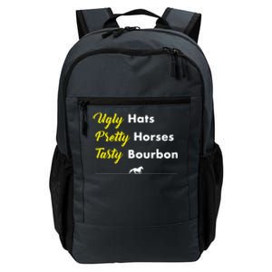 Funny Ugly Hats Pretty Horses Tasty Bourbon Derby Horse Race Funny Gift Daily Commute Backpack