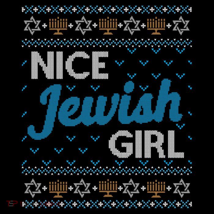 Funny Ugly Hanukkah Sweater Nice Jewish Girl Matching T-Shirt