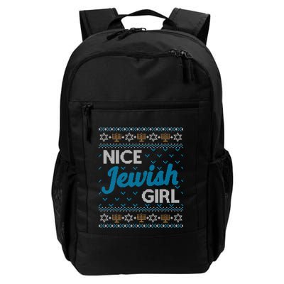 Funny Ugly Hanukkah Sweater Nice Jewish Girl Matching Backpack