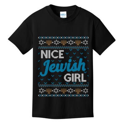 Funny Ugly Hanukkah Sweater Nice Jewish Girl Matching Kids T-Shirt