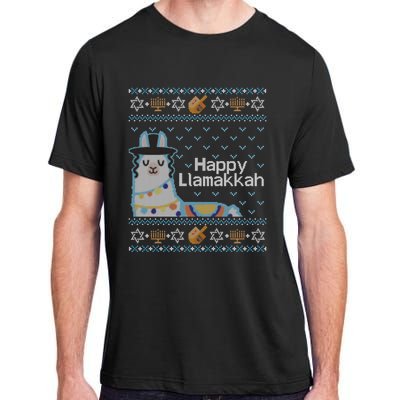 Funny Ugly Hanukkah Sweater Llama Llamakkah Gift Adult ChromaSoft Performance T-Shirt