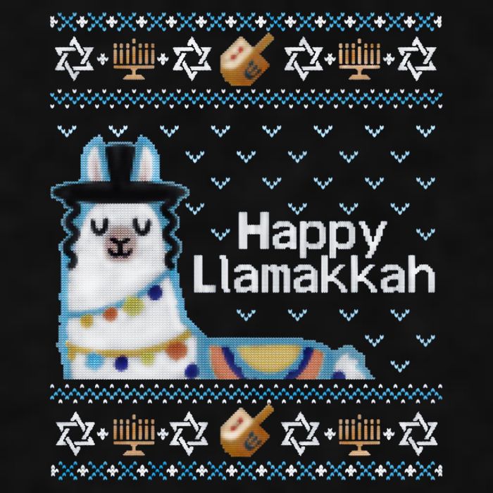 Funny Ugly Hanukkah Sweater, Llama Llamakkah Ladies PosiCharge Tri-Blend Wicking Tank
