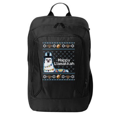 Funny Ugly Hanukkah Sweater, Llama Llamakkah City Backpack