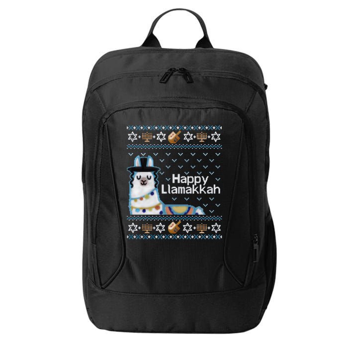 Funny Ugly Hanukkah Sweater, Llama Llamakkah City Backpack