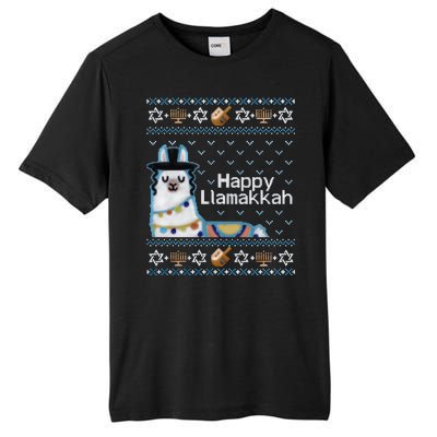 Funny Ugly Hanukkah Sweater, Llama Llamakkah Tall Fusion ChromaSoft Performance T-Shirt