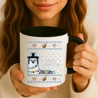 Funny Ugly Hanukkah Sweater, Llama Llamakkah Mug