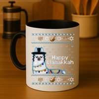 Funny Ugly Hanukkah Sweater, Llama Llamakkah Mug