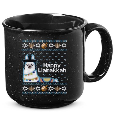 Funny Ugly Hanukkah Sweater, Llama Llamakkah 15oz Campfire Ceramic Mug