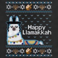 Funny Ugly Hanukkah Sweater, Llama Llamakkah Hat