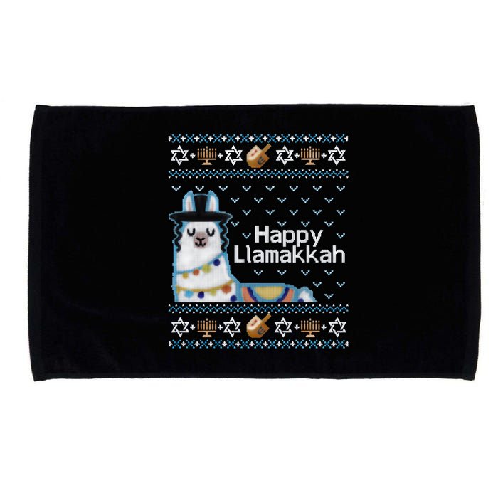 Funny Ugly Hanukkah Sweater, Llama Llamakkah Microfiber Hand Towel
