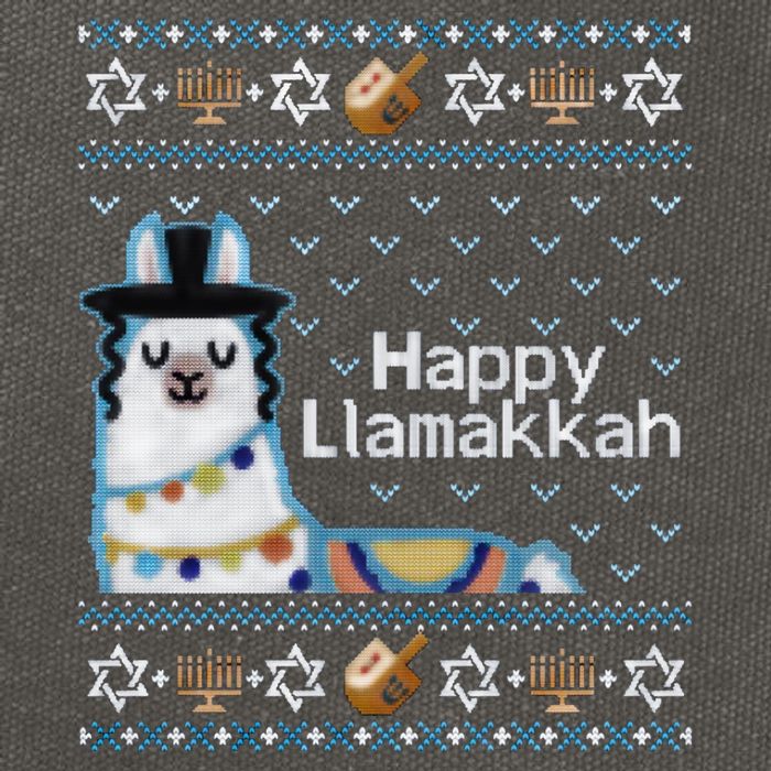 Funny Ugly Hanukkah Sweater, Llama Llamakkah Cotton Canvas Backpack