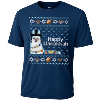 Funny Ugly Hanukkah Sweater, Llama Llamakkah Performance Shirt