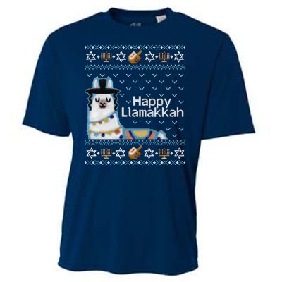 Funny Ugly Hanukkah Sweater, Llama Llamakkah Cooling Performance Crew T-Shirt