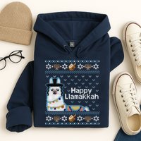 Funny Ugly Hanukkah Sweater, Llama Llamakkah Hoodie