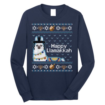 Funny Ugly Hanukkah Sweater, Llama Llamakkah Long Sleeve Shirt
