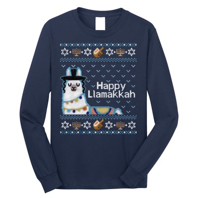 Funny Ugly Hanukkah Sweater, Llama Llamakkah Long Sleeve Shirt