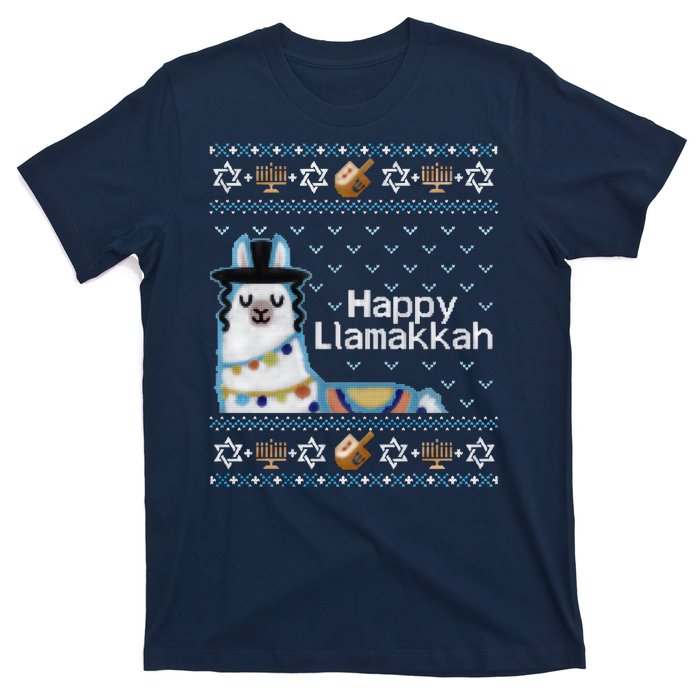 Funny Ugly Hanukkah Sweater, Llama Llamakkah T-Shirt