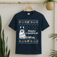 Funny Ugly Hanukkah Sweater, Llama Llamakkah T-Shirt