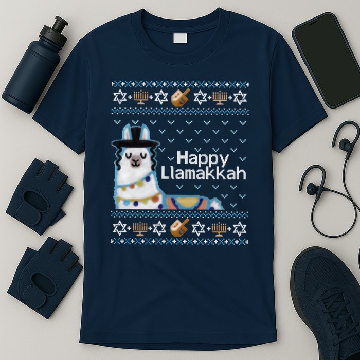Funny Ugly Hanukkah Sweater, Llama Llamakkah T-Shirt