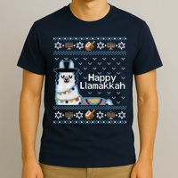 Funny Ugly Hanukkah Sweater, Llama Llamakkah T-Shirt