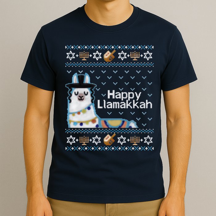 Funny Ugly Hanukkah Sweater, Llama Llamakkah T-Shirt