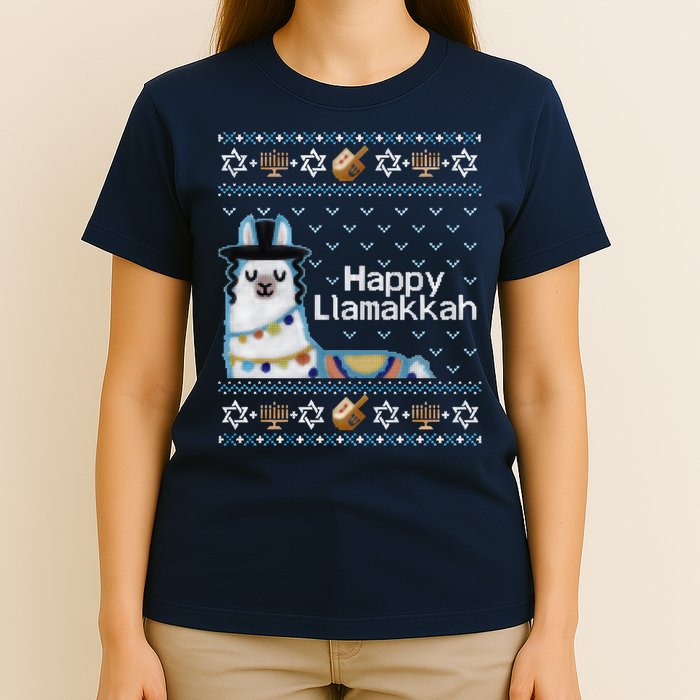 Funny Ugly Hanukkah Sweater, Llama Llamakkah T-Shirt