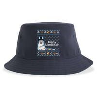 Funny Ugly Hanukkah Sweater, Llama Llamakkah Sustainable Bucket Hat