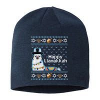 Funny Ugly Hanukkah Sweater, Llama Llamakkah Sustainable Beanie