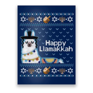 Funny Ugly Hanukkah Sweater, Llama Llamakkah Poster