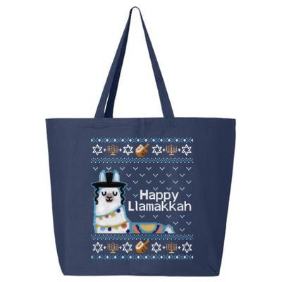 Funny Ugly Hanukkah Sweater, Llama Llamakkah 25L Jumbo Tote