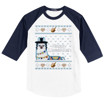 Funny Ugly Hanukkah Sweater, Llama Llamakkah Baseball Sleeve Shirt