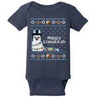 Funny Ugly Hanukkah Sweater, Llama Llamakkah Baby Bodysuit