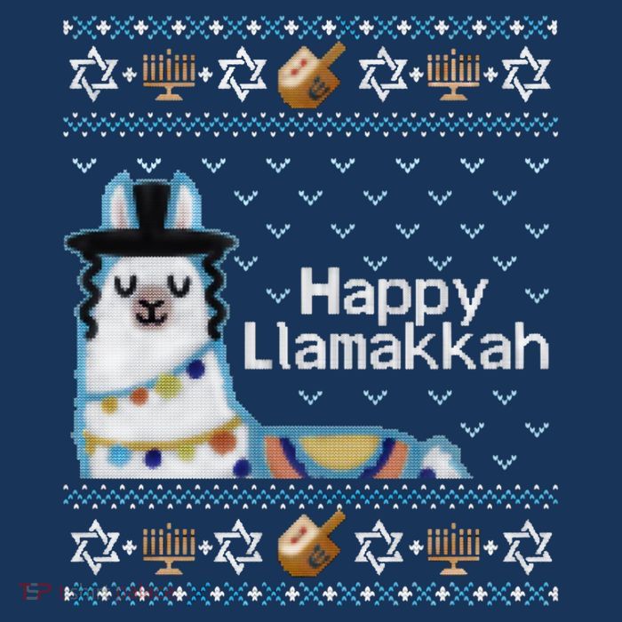 Funny Ugly Hanukkah Sweater, Llama Llamakkah Toddler Sweatshirt