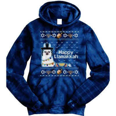 Funny Ugly Hanukkah Sweater, Llama Llamakkah Tie Dye Hoodie