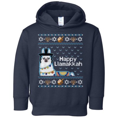 Funny Ugly Hanukkah Sweater, Llama Llamakkah Toddler Hoodie