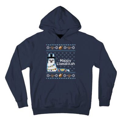 Funny Ugly Hanukkah Sweater, Llama Llamakkah Tall Hoodie