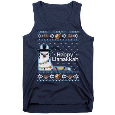 Funny Ugly Hanukkah Sweater, Llama Llamakkah Tank Top