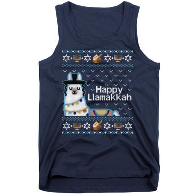 Funny Ugly Hanukkah Sweater, Llama Llamakkah Tank Top