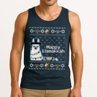 Funny Ugly Hanukkah Sweater, Llama Llamakkah Tank Top